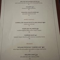 Vegan menu  at Scarpetta in Doha
