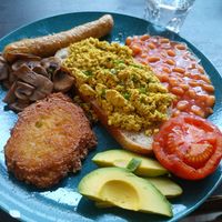 Vegan full English at Lazy Fox in Helsinki