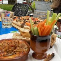 hummus, focaccia & vegetable sticks  at Il Chiringuito in Muralto