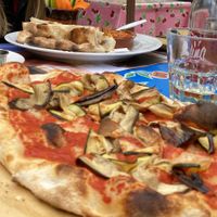 pinsa with vegetables  at Il Chiringuito in Muralto