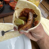 Fully constructed vegan wrap   at Tiha Noc in Kotor