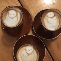 The cutest coffee made with their house milk!  at Resonance Cafe in Montreal