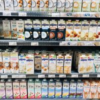 Vegan milk section   at Parkmart in Sofia