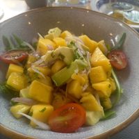 Ceviche de mango y aguacate at La Terraza in Castello Dempuries