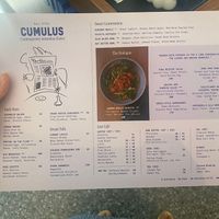 Menu  at Cumulus Bali  in Canggu