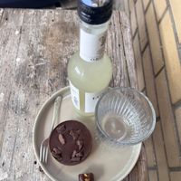 Chocolate and coconut tart and lemonade   at Rose and Vanilla  in Amsterdam