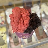 Raspberry mint and dark chocolate   at Levendula Fagylaltozó in Szentendre