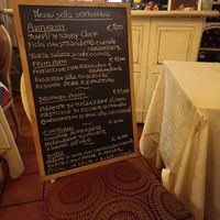 Menu at Le Bistrot in Rome