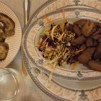 Vegan roast with salad and eggplant at Le Bistrot in Rome