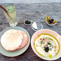 Homemade Hummus and Lemonade at Algarvegan Hummus Bar in Vila Do Bispo