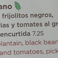 El Vegano (menu extract) at El Trapiche - Albrook Mall in Panama City