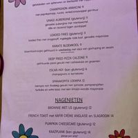 Menu  at Ministerie van Geluk in Zoetermeer