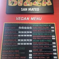 Vegan Menu at Bizza in San Mateo