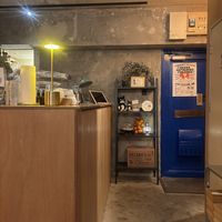 The bar/kitchen area to the left   at Bugoro All Vegan in Fukuoka