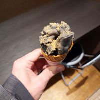 Black sesame ice cream at Gomafukudo Hakodateten - ごま福堂 函館店 in Hokkaido