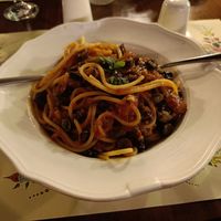 Spaghetti al putanesca at La Cusina di Maria in Skiathos