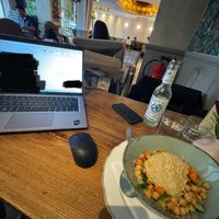 Salad with homemade Hummus  at Hoffmanns Sonnenhaus in Moenchengladbach