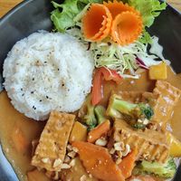 Eins von drei veganen Hauptgerichten, 5 Farben, leicht scharf at Huong Sen - Fine Sushi & Viet Cuisine in Dortmund