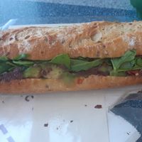 Avo, olive and Toms baguette at Pret A Manager - Connolly Station in Dublin