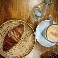 Soy latte + vegan croissant at Can Kiwi in Ibiza