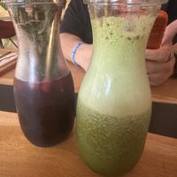 Blueberry Lemonade & Green Smoothiee  at MoMo Café in Friedrichsdorf