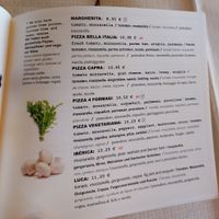 Menu pizza at Marina  in Calella