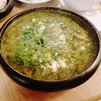 Green soup with (too much for my liking!) plant based cream at Zdrojowa in Gdansk