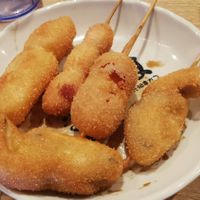Fried food at Kushikatsu Daruma - Janjan in Osaka