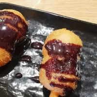 Dessert - banana with chocolate at Kushikatsu Daruma - Janjan in Osaka