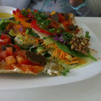 raw 'meaty' vegan pizza at Pure on Raw in Sheffield