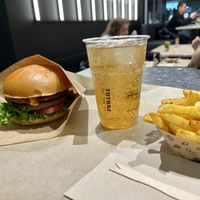 Vincent burger with French friess  at VINCENT - Hbf Leipzig in Leipzig