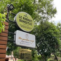 Signs at the entrance - The Garden Café & Vegetarian Food, Hue  at The Garden Cafe & Vegetarian Food in Hue