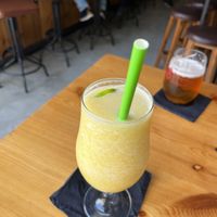 Passion fruit and pineapple smoothie, lager  at URBN Forest  in Larnaca