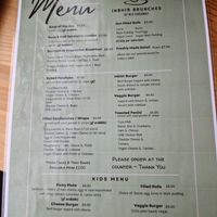 Menu at Inbhir Brunches in Lochinver
