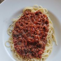 Vegan spag bolognaise 💚 at JP's Bar and Food in Zakynthos
