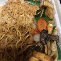 Hibachi Vegetables (take out) .  Note to vegans:  the fried rice had egg in it. at Saku Sushi in Rocky Mount