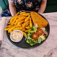 Fish n chips at Meat The Vegans in North West London
