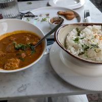 Butter chicken tikka masala & rice.  The plantains are all gone! at Meat The Vegans in North West London