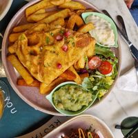 Fish and chips at Meat The Vegans in North West London