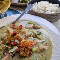 Green curry with chicken at Meat The Vegans in North West London
