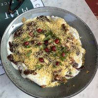 Samosa chaat   at Meat The Vegans in North West London
