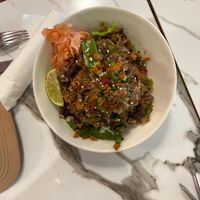 Eight treasure fried rice at Meat The Vegans in North West London