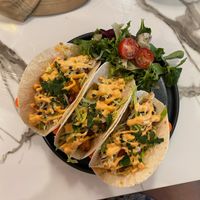Soft shell tacos with chickn at Meat The Vegans in North West London