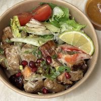 Jerk chicken salad  at Meat The Vegans in North West London
