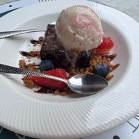 Caramel brownie at Meat The Vegans in North West London
