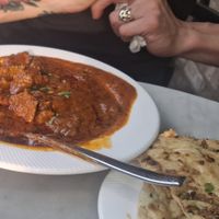 Lamb Rogan Josh, Garlic Naan. at Meat The Vegans in North West London