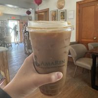 Oat milk latte  at Amarin Coffee USA in Chincoteague