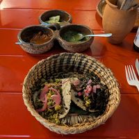 Two kinds of tacos at Taco Santo in Mexico City
