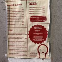 Menu  at Taco Santo in Mexico City