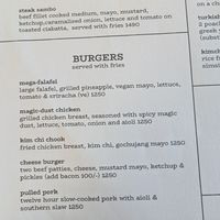 Falafel burger on the menu at Wasp & Sprout in Nairobi